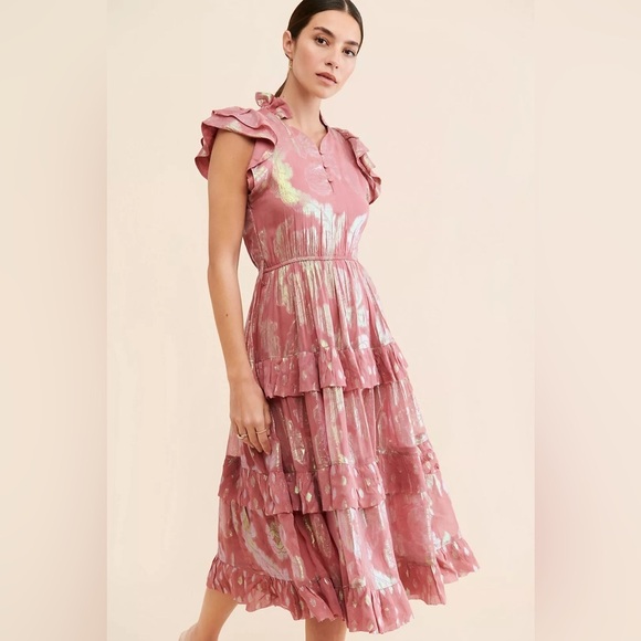 Anthropologie Dresses & Skirts - 🔆 Anthropology, Ollari Pink Orchid Midi Dress - Size XS